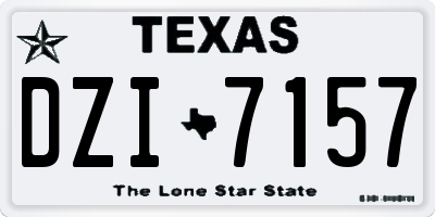 TX license plate DZI7157