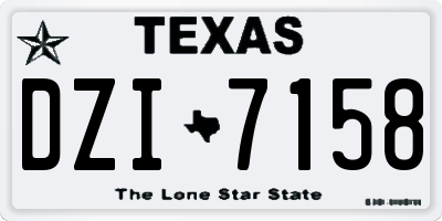TX license plate DZI7158