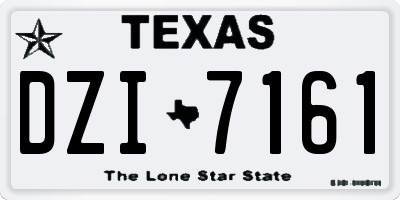 TX license plate DZI7161