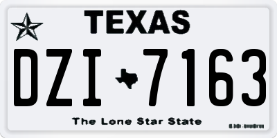 TX license plate DZI7163