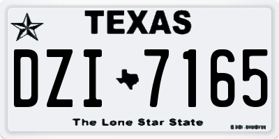 TX license plate DZI7165