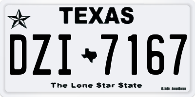 TX license plate DZI7167