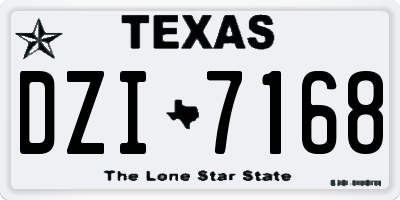 TX license plate DZI7168
