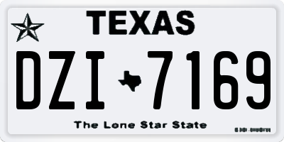 TX license plate DZI7169