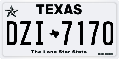 TX license plate DZI7170