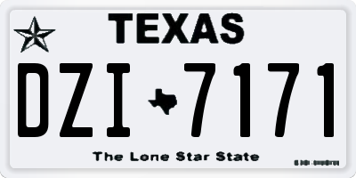 TX license plate DZI7171