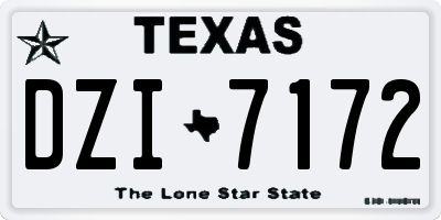 TX license plate DZI7172