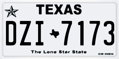 TX license plate DZI7173