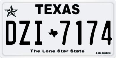 TX license plate DZI7174