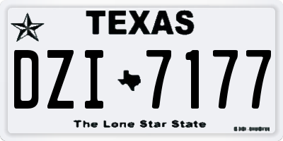TX license plate DZI7177