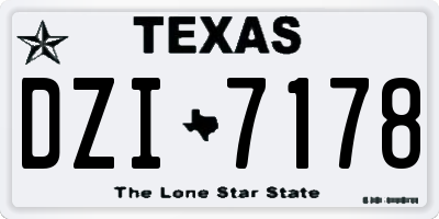 TX license plate DZI7178