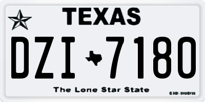 TX license plate DZI7180