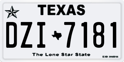 TX license plate DZI7181