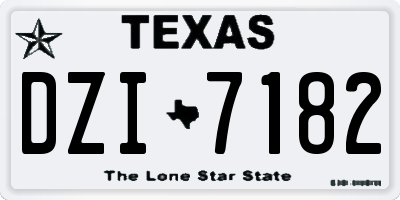 TX license plate DZI7182