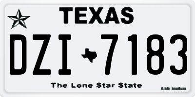 TX license plate DZI7183