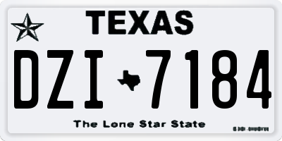 TX license plate DZI7184