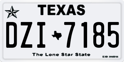 TX license plate DZI7185