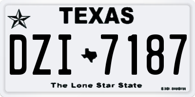 TX license plate DZI7187