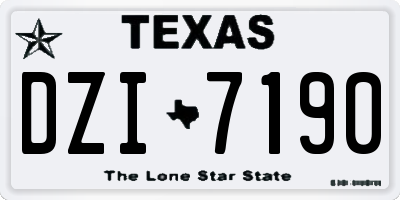 TX license plate DZI7190