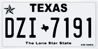 TX license plate DZI7191