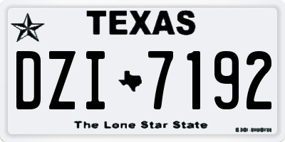 TX license plate DZI7192