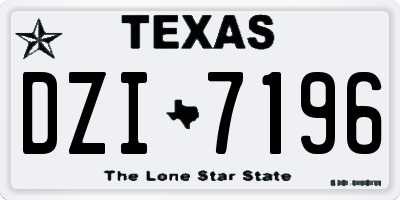 TX license plate DZI7196