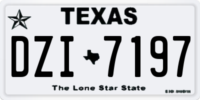 TX license plate DZI7197