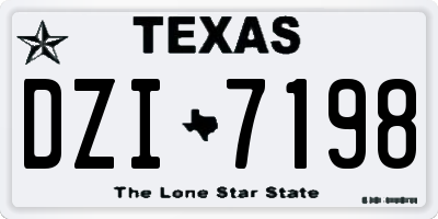 TX license plate DZI7198
