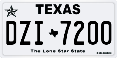 TX license plate DZI7200