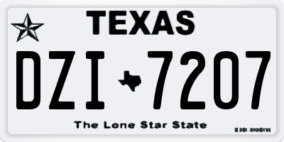 TX license plate DZI7207
