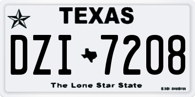 TX license plate DZI7208