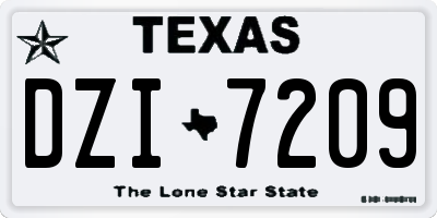 TX license plate DZI7209