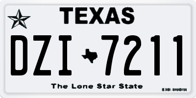 TX license plate DZI7211