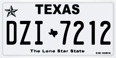 TX license plate DZI7212