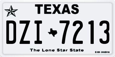 TX license plate DZI7213