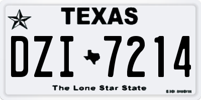 TX license plate DZI7214