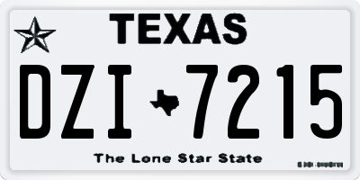 TX license plate DZI7215