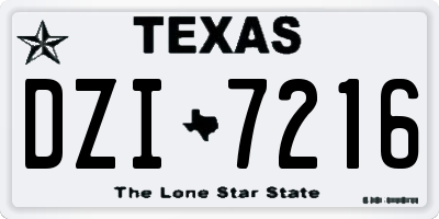 TX license plate DZI7216