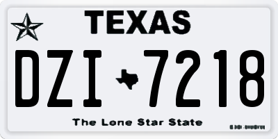 TX license plate DZI7218