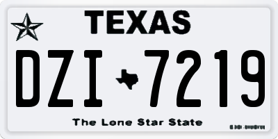 TX license plate DZI7219