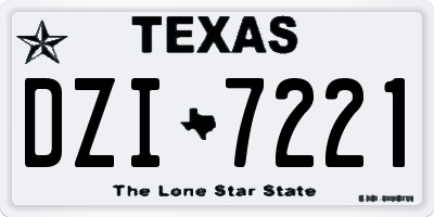 TX license plate DZI7221