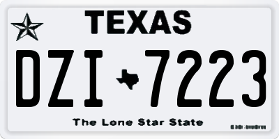 TX license plate DZI7223