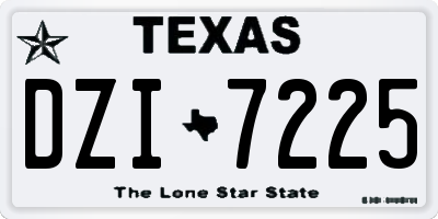 TX license plate DZI7225