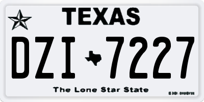 TX license plate DZI7227