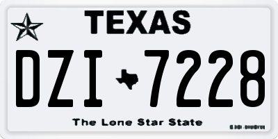 TX license plate DZI7228