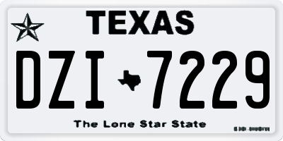TX license plate DZI7229
