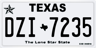 TX license plate DZI7235