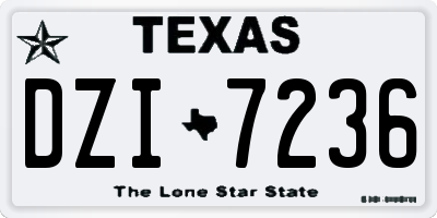 TX license plate DZI7236