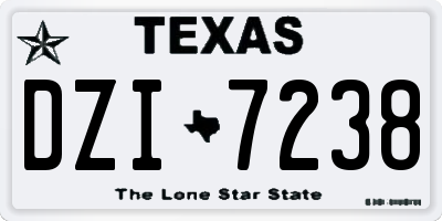 TX license plate DZI7238