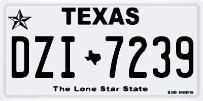 TX license plate DZI7239